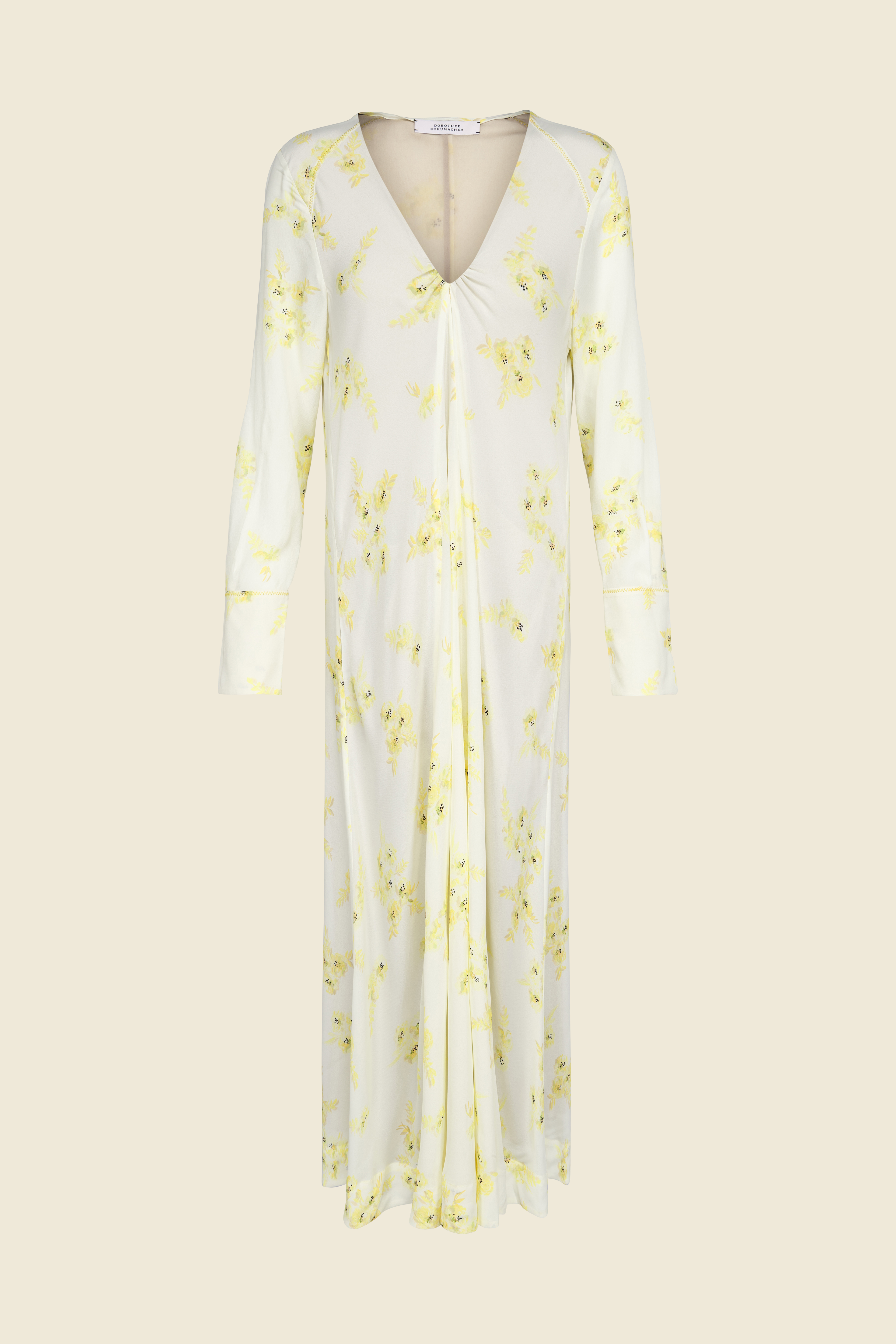 Dorothee Schumacher FLORAL PRINT DRESS WITH FRINGE floral yellow mix