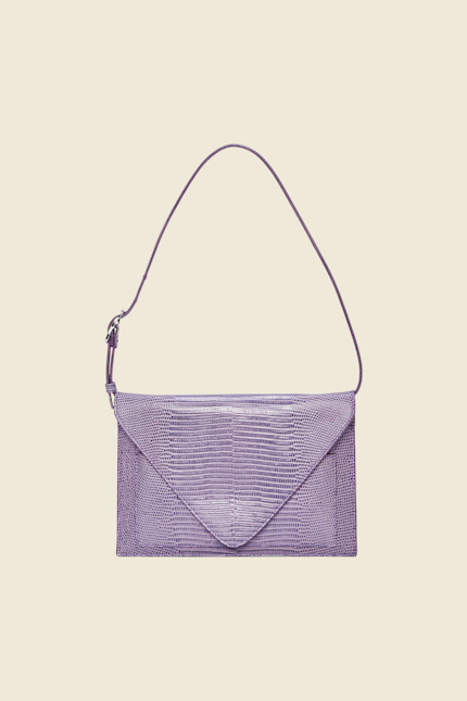 TEXTURED LUXE glasses envelope Dorothee Schumacher EMBOSSED LEATHER POUCH WITH GLASSES CASE wild orchid lilac