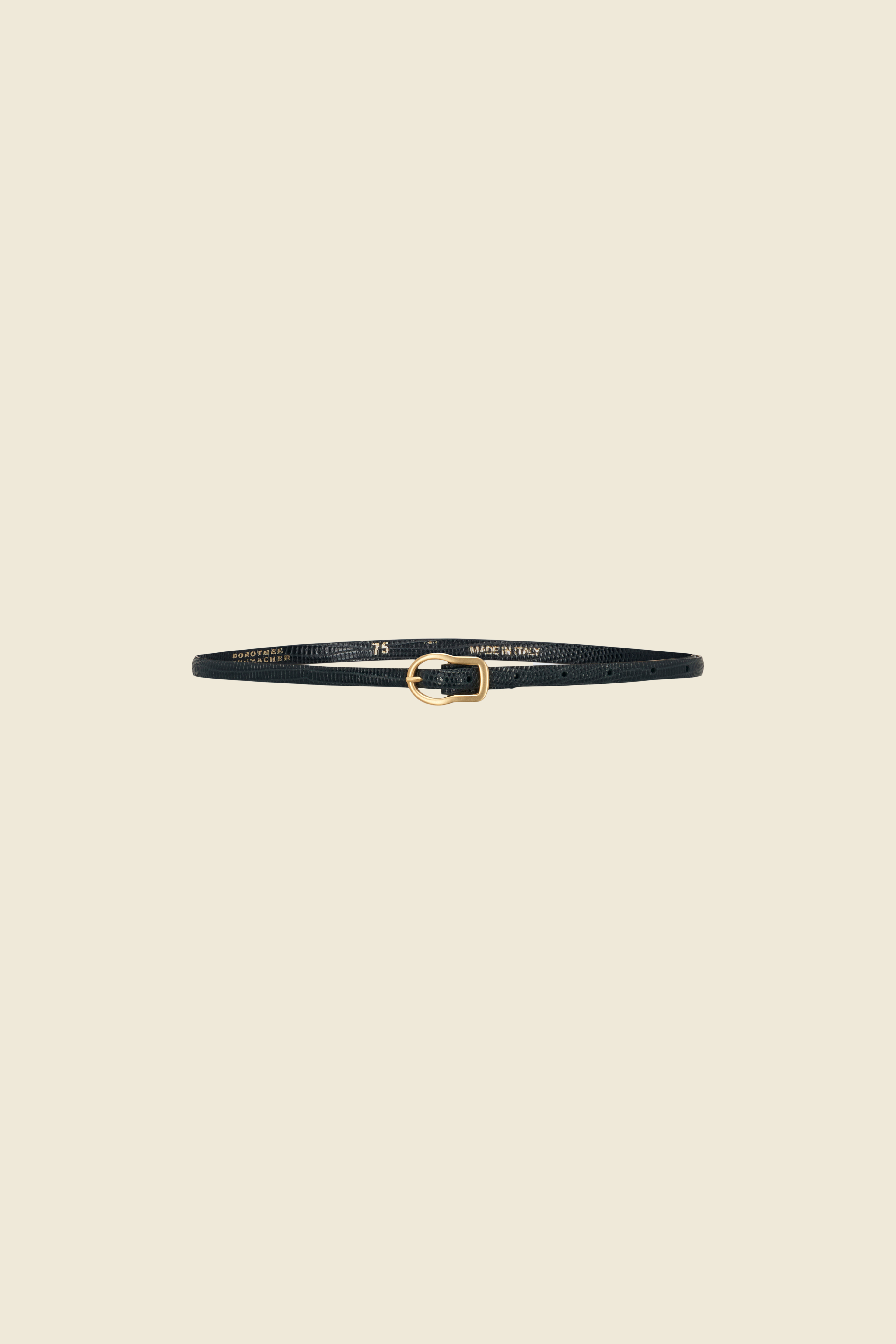 Dorothee Schumacher THIN BELT IN EMBOSSED LEATHER pure black