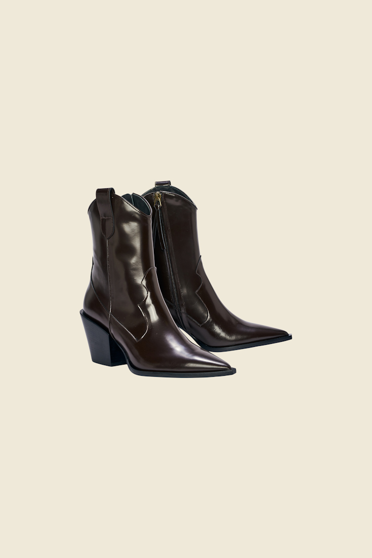 GLOSSY AMBITION short western boot