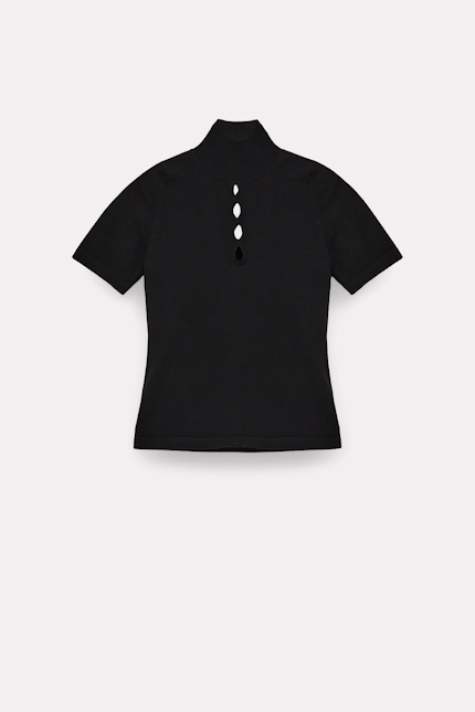 ESSENTIAL EASE pullover Dorothee Schumacher ROLLKRAGENPULLOVER MIT CUTOUTS pure black