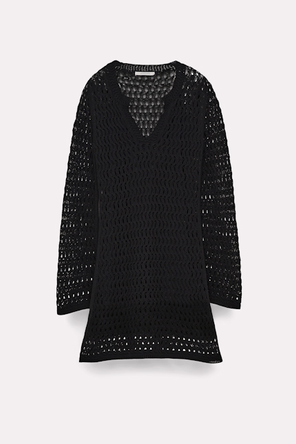 MODERN POINTELLE dress Dorothee Schumacher OPEN KNIT MINI DRESS pure black