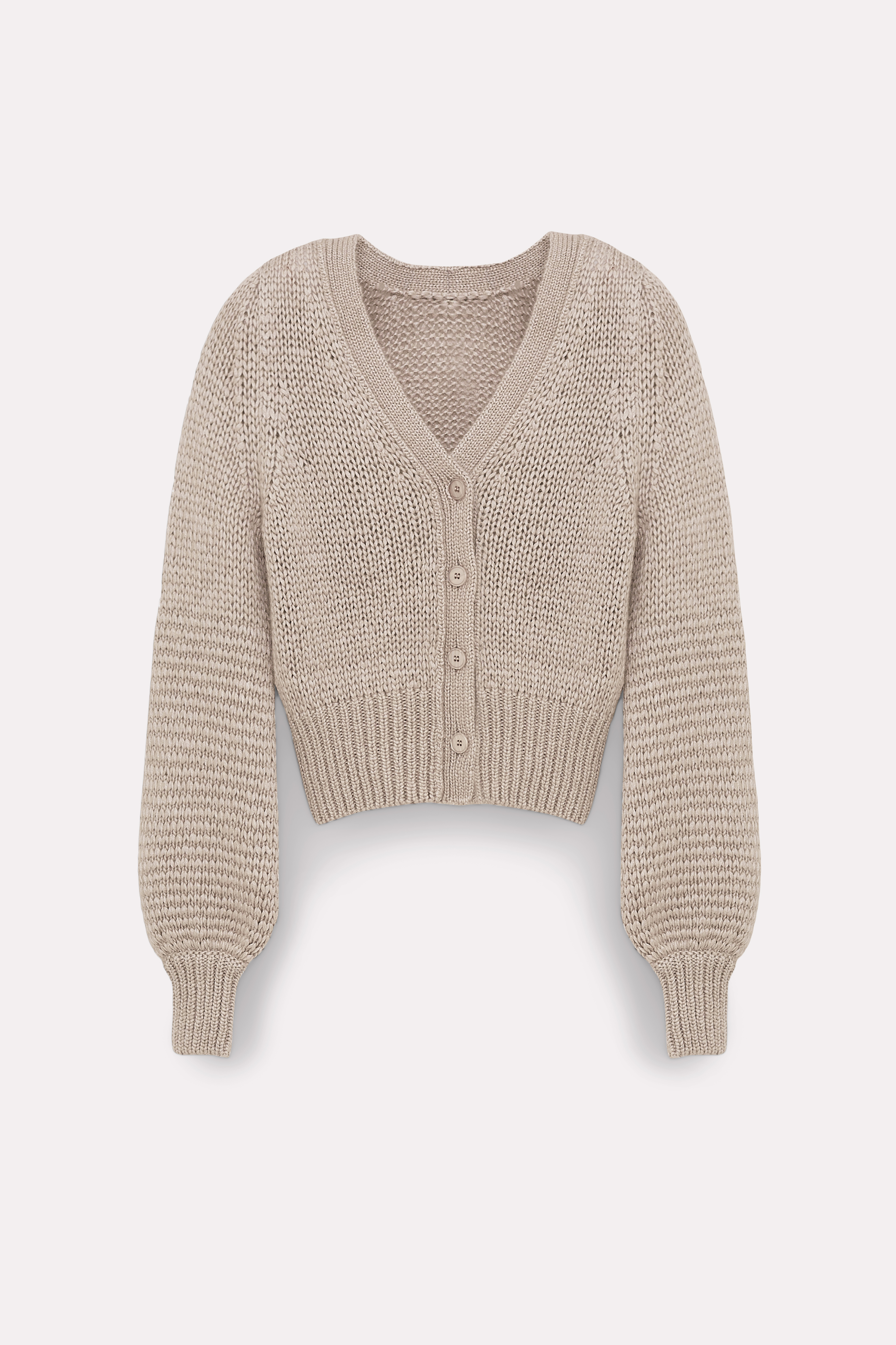 Dorothee Schumacher CARDIGAN WITH CONTRAST KNIT SLEEVE DETAIL calm grey