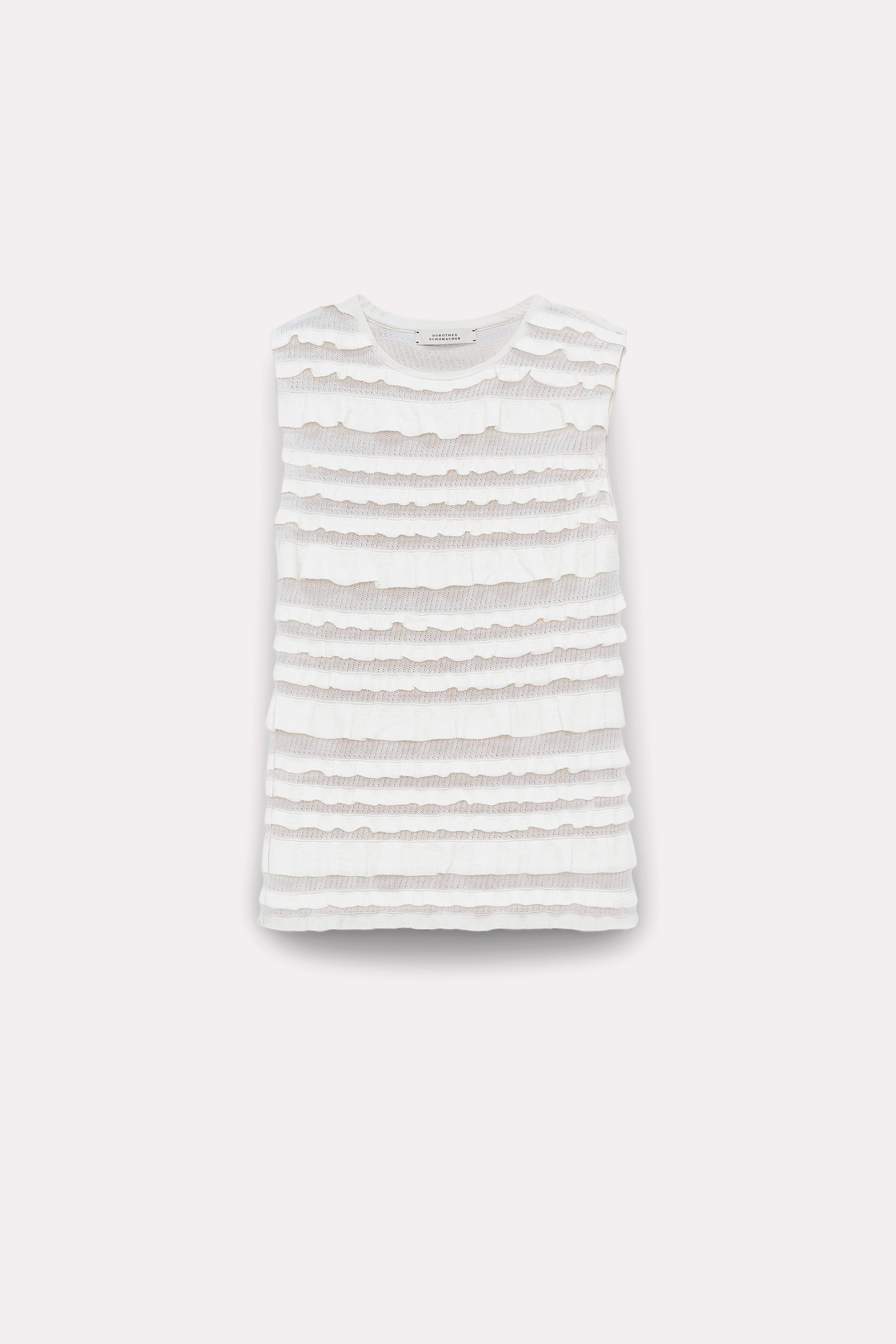 Dorothee Schumacher JERSEY SHELL WITH TEXTURED RUFFLES camellia white