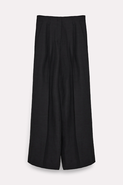 SUMMER CRUISE pants Dorothee Schumacher LINEN BLEND WIDE LEG PANTS pure black