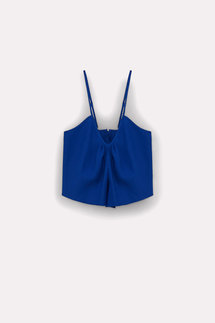 SUMMER CRUISE top Dorothee Schumacher LINEN BLEND SCOOP NECK TANK TOP royal blue