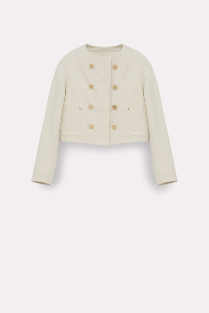 SUMMER OF LOVE jacket Dorothee Schumacher JACKE AUS LEINEN-DENIM MIX vanilla white