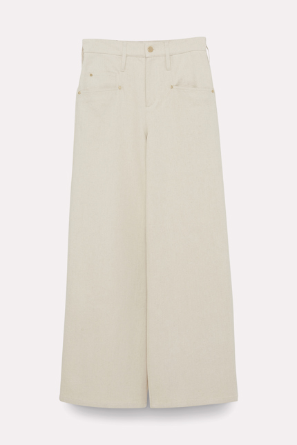 SUMMER OF LOVE pants Dorothee Schumacher HOSE AUS LEINEN-DENIM MIX vanilla white