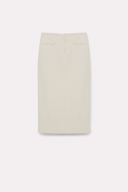 SUMMER OF LOVE skirt Dorothee Schumacher BLEISTIFTROCK AUS LEINEN-DENIM MIX vanilla white