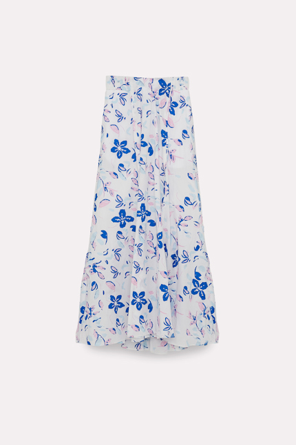 BOLD FLOWERS skirt Dorothee Schumacher PRINTED MAXI SKIRT blue pink mix