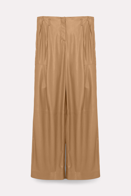 SLEEK COMFORT pants Dorothee Schumacher ECO LEATHER PANTS dark caramel