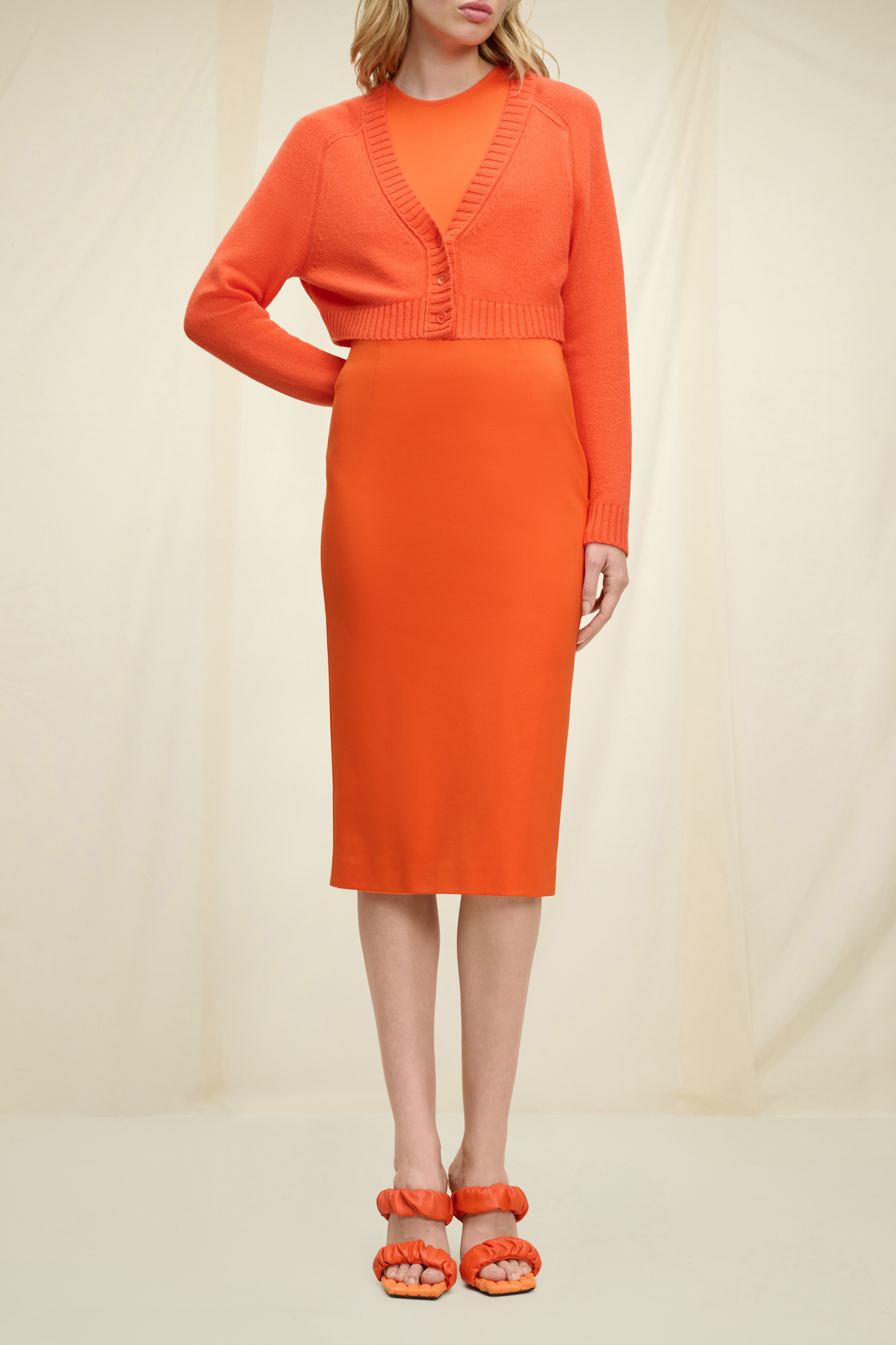 Dorothee Schumacher PENCIL SKIRT IN PUNTO MILANO spiced orange