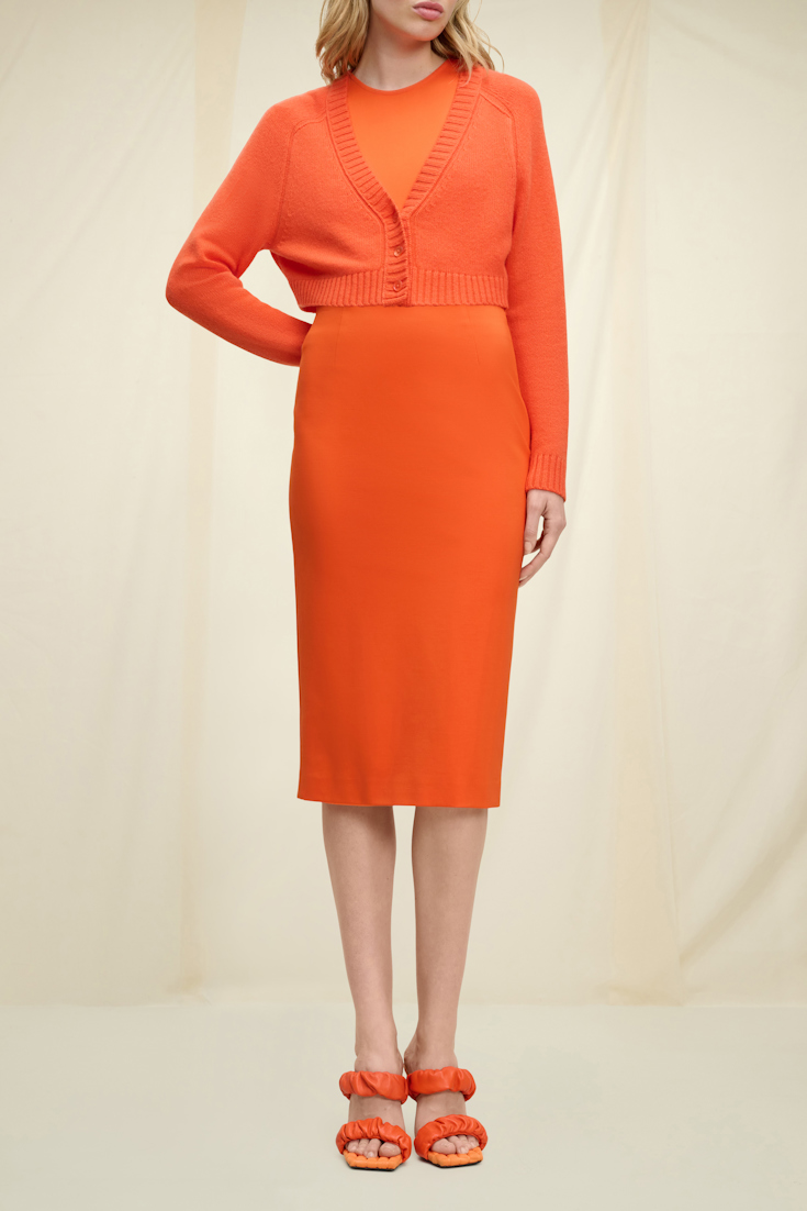Dorothee Schumacher PENCIL SKIRT IN PUNTO MILANO spiced orange