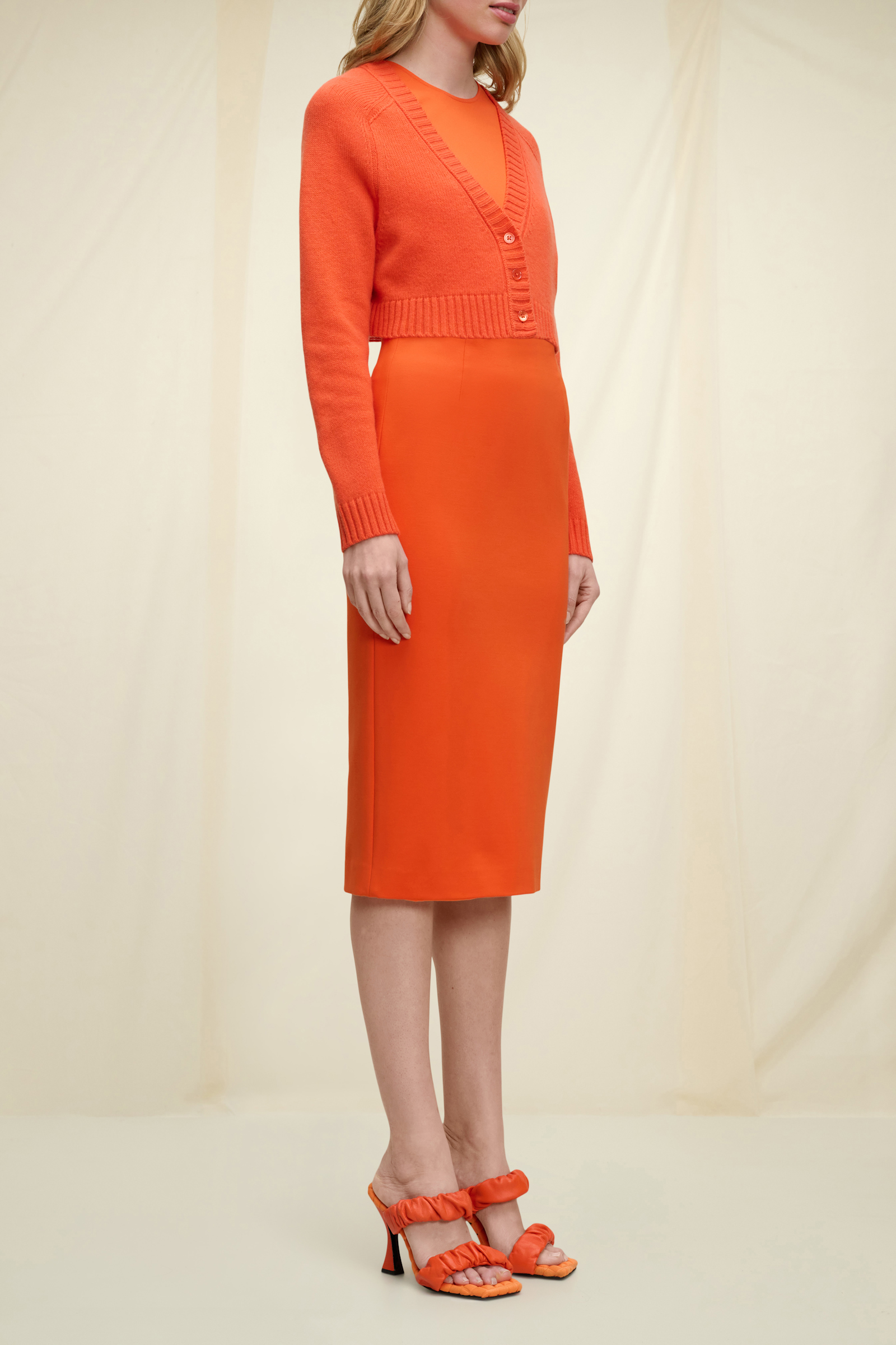 Dorothee Schumacher PENCIL SKIRT IN PUNTO MILANO spiced orange