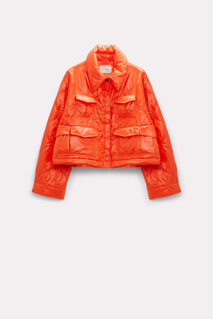 COZY COOLNESS jacket Dorothee Schumacher CROPPED QUILTED JACKET spiced orange
