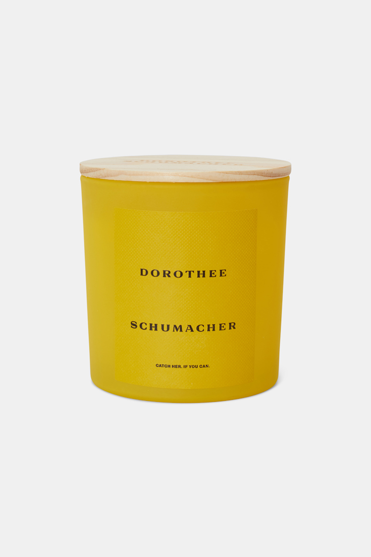 Dorothee Schumacher LARGE SCENTED SOY WAX CANDLE WITH WOODEN LID soft yellow