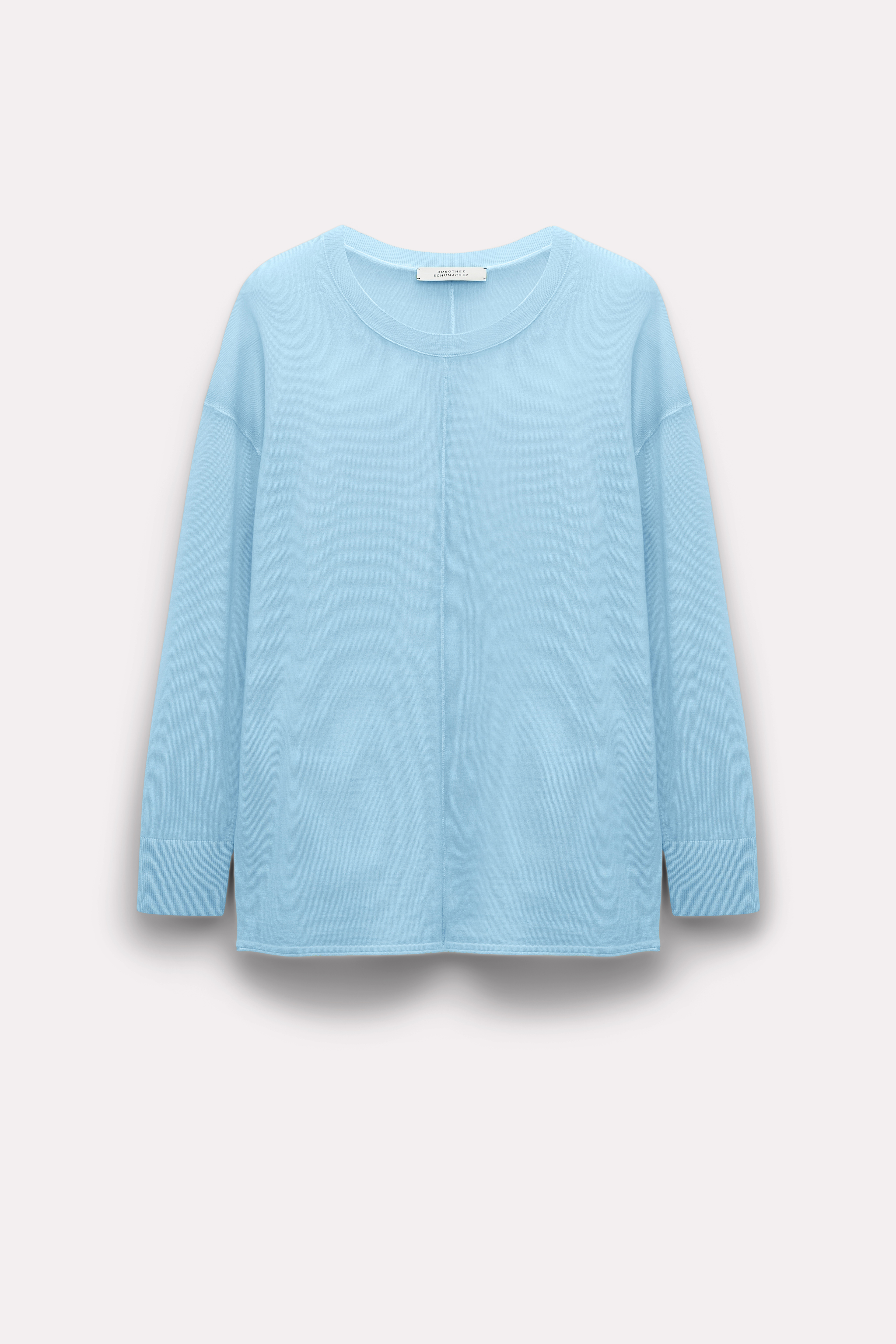 Dorothee Schumacher Merino-silk Sweater With Exposed Seams In Blue