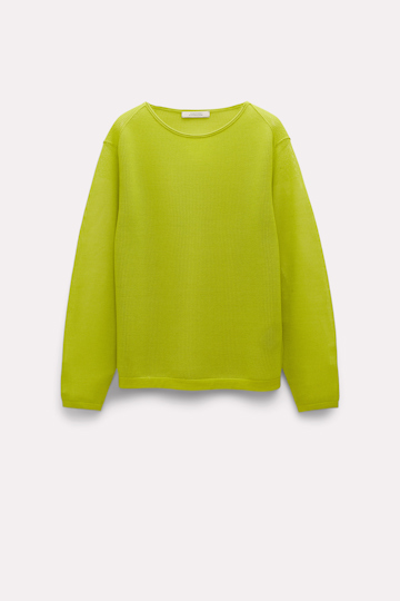 Dorothee Schumacher Pointelle knit sweater acid green