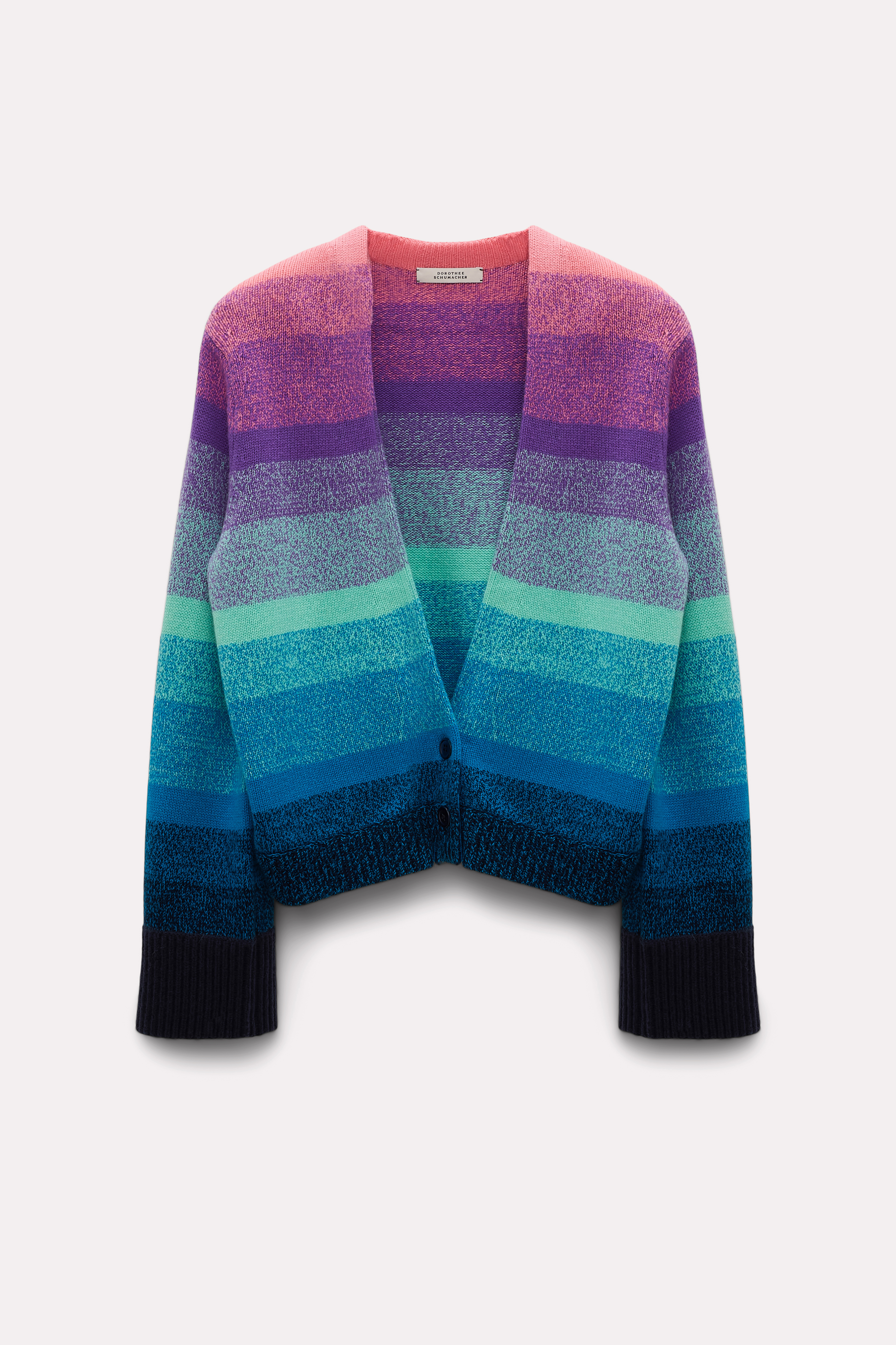 Dorothee Schumacher Stripe-pattern Wool-cashmere Cardigan In Multi Colour