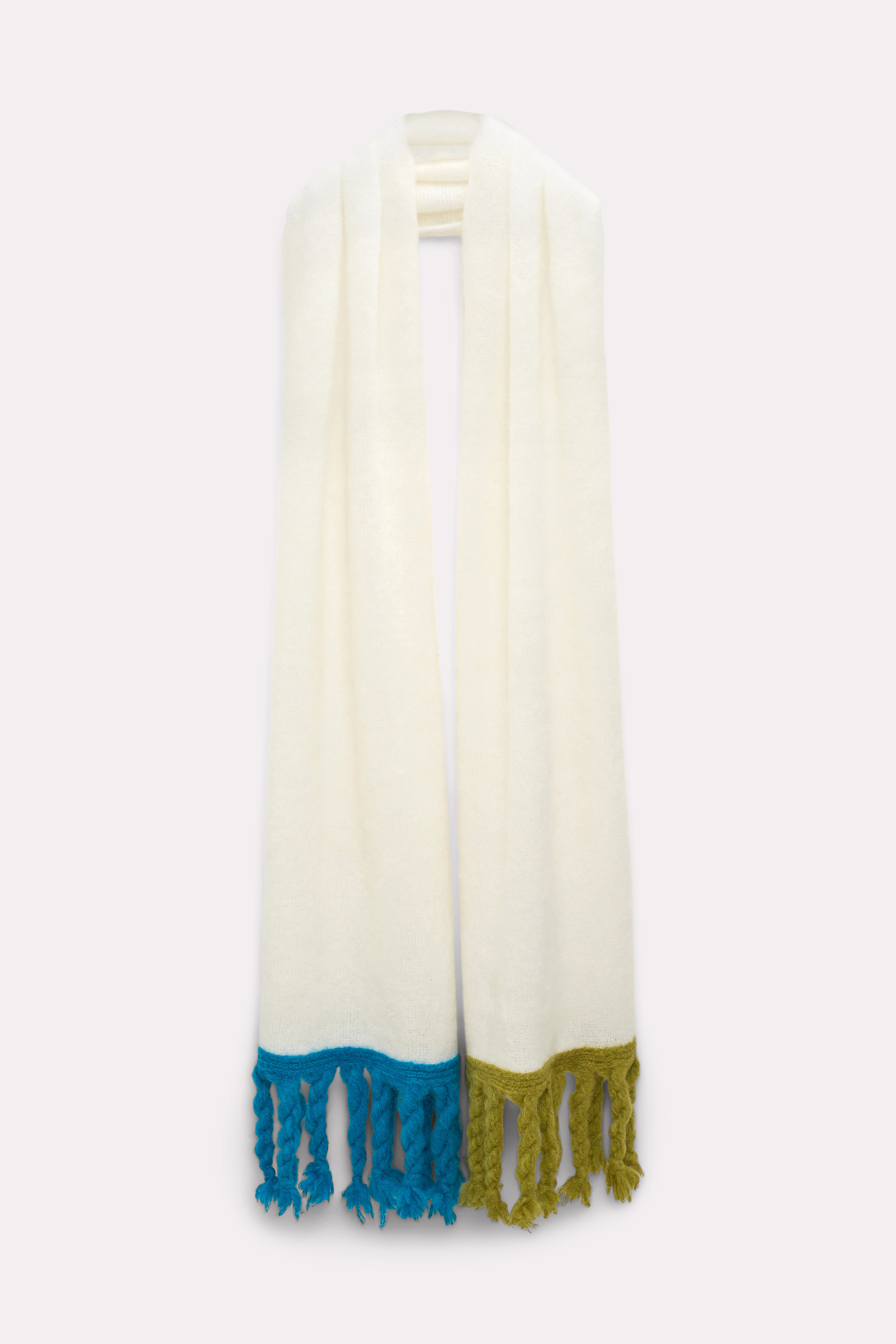 Dorothee Schumacher Xl Scarf With Two-tone Fringe In White