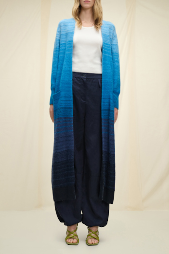 Dorothee Schumacher Color fade wool-mohair cardigan coat blue mix