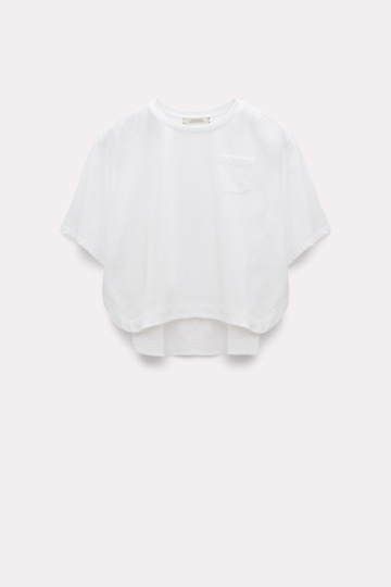 Dorothee Schumacher Boxy T-Shirt with draped hem pure white