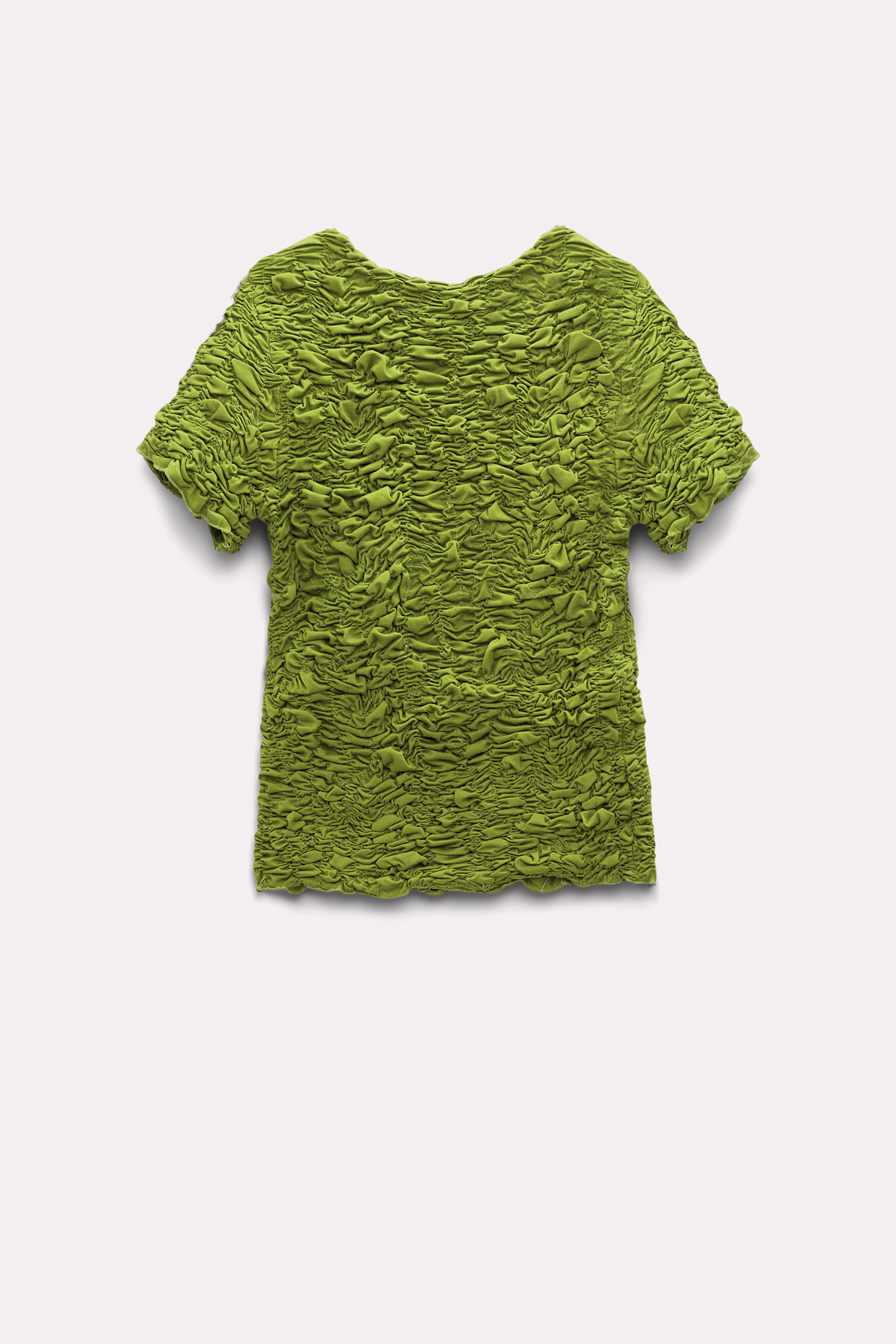 Dorothee Schumacher Smocked short sleeve top moss green