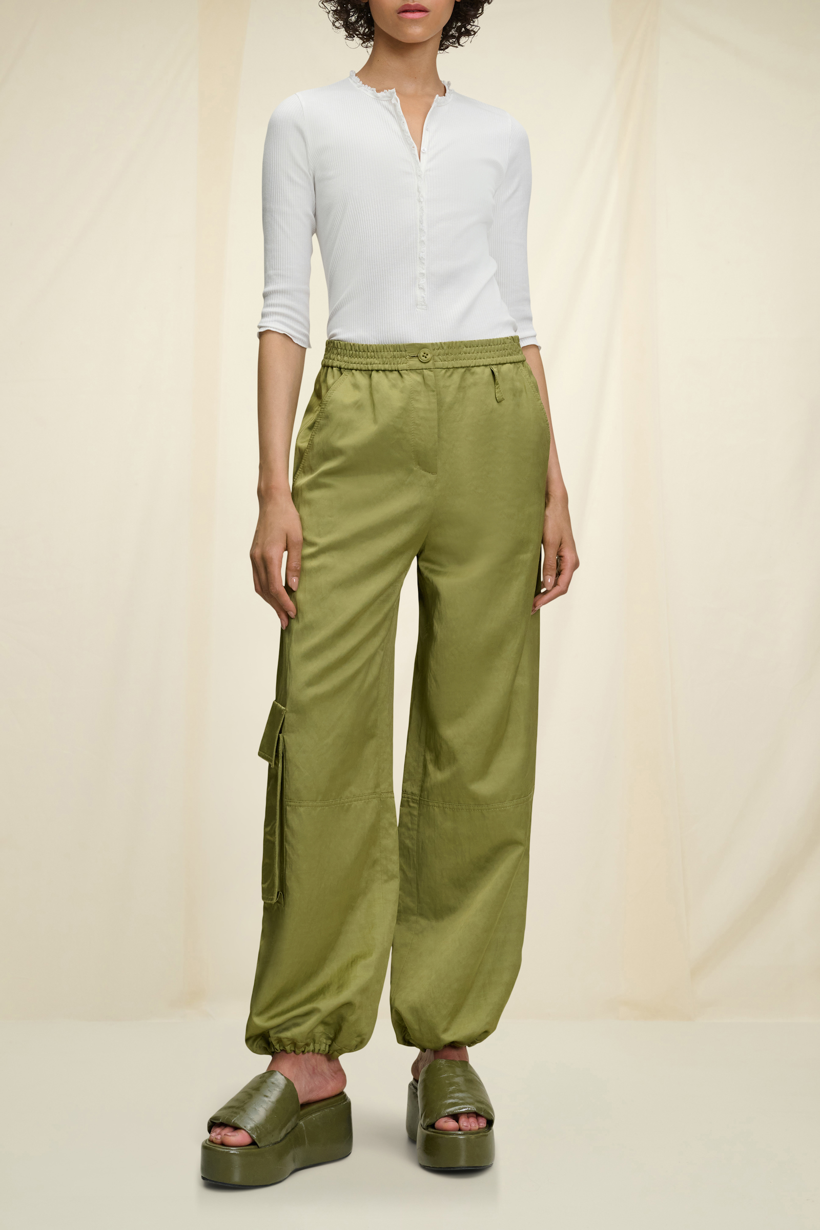 Dorothee Schumacher Ribbed cotton Popover with lace trim camellia white