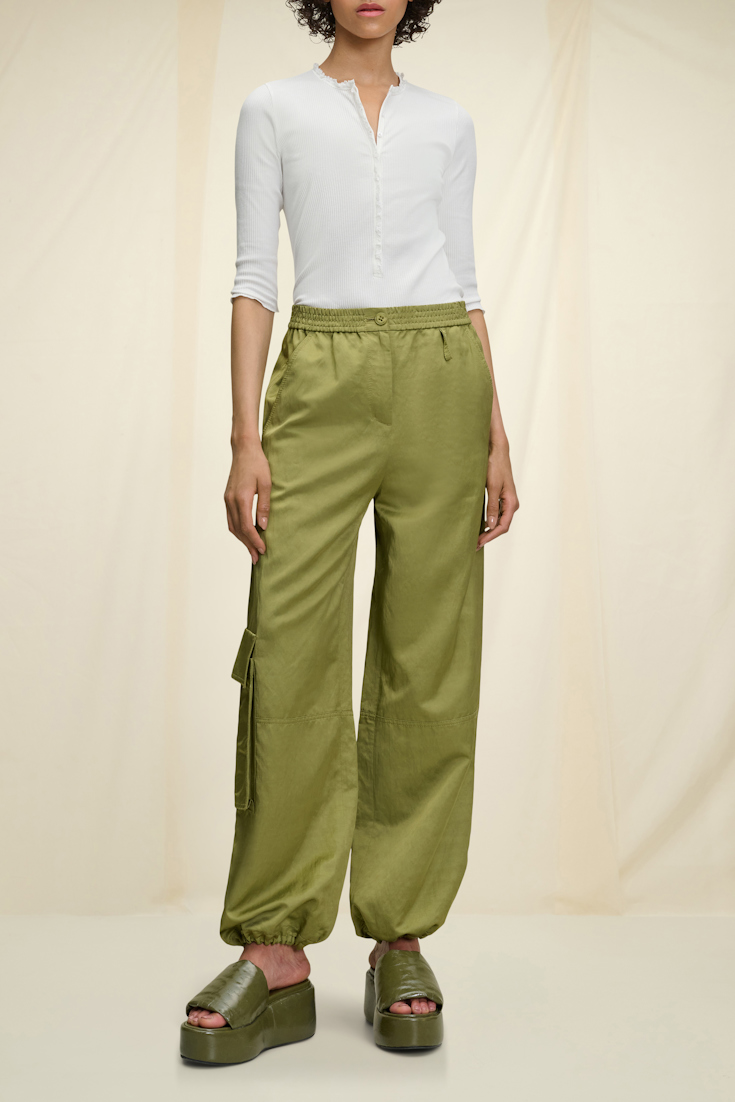 Dorothee Schumacher Ribbed cotton Popover with lace trim camellia white