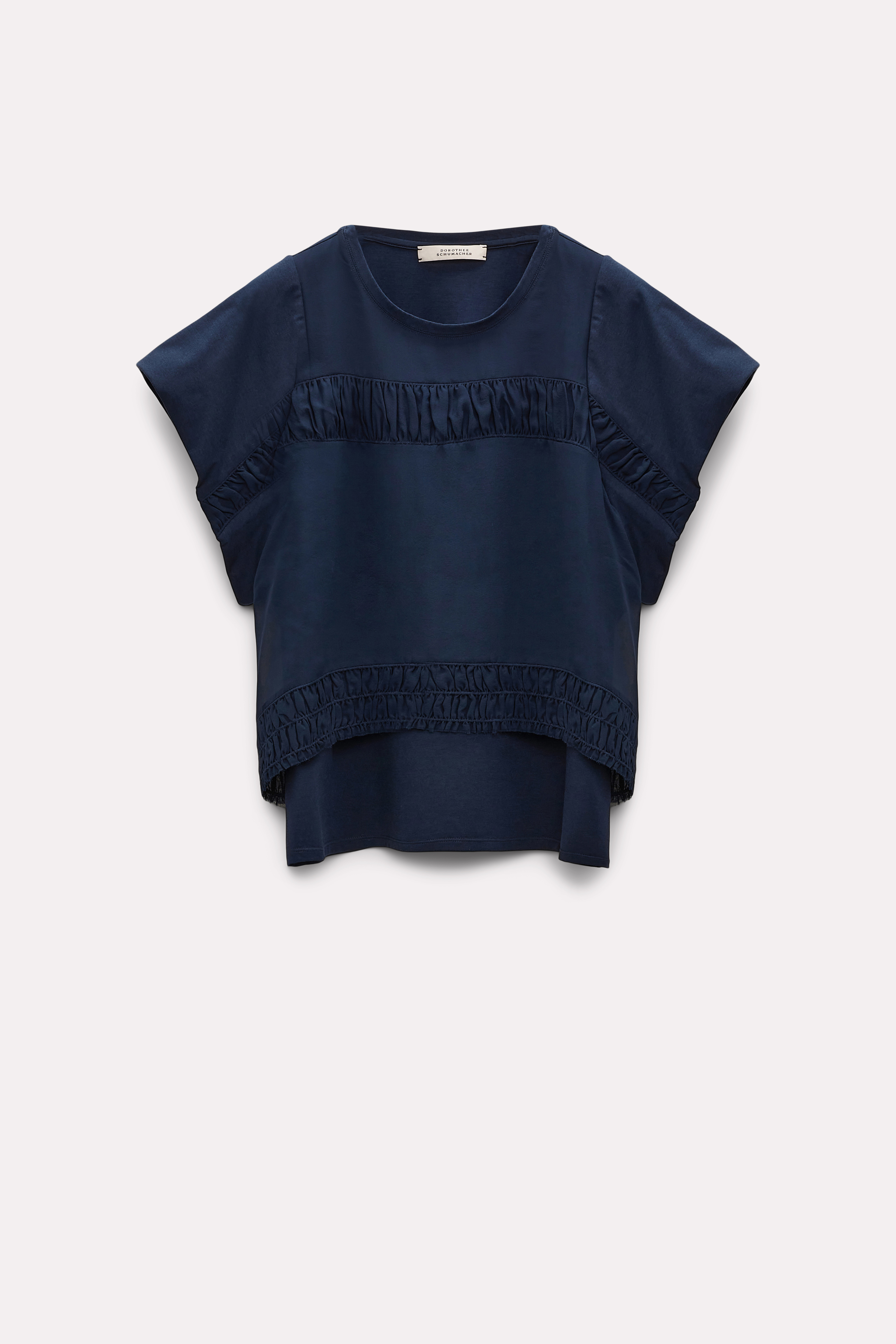 Dorothee Schumacher Top With Smocked Trim In Blue