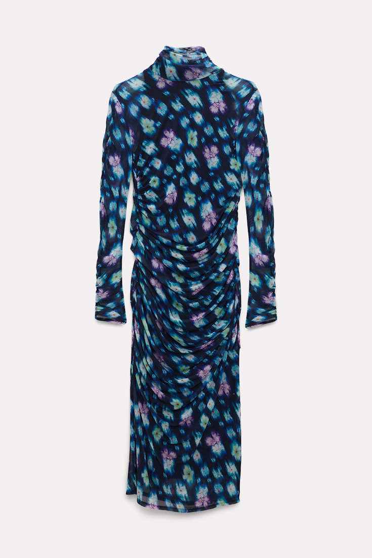 Dorothee Schumacher Mesh-Kleid mit floralem Neon Print vibrant flowers