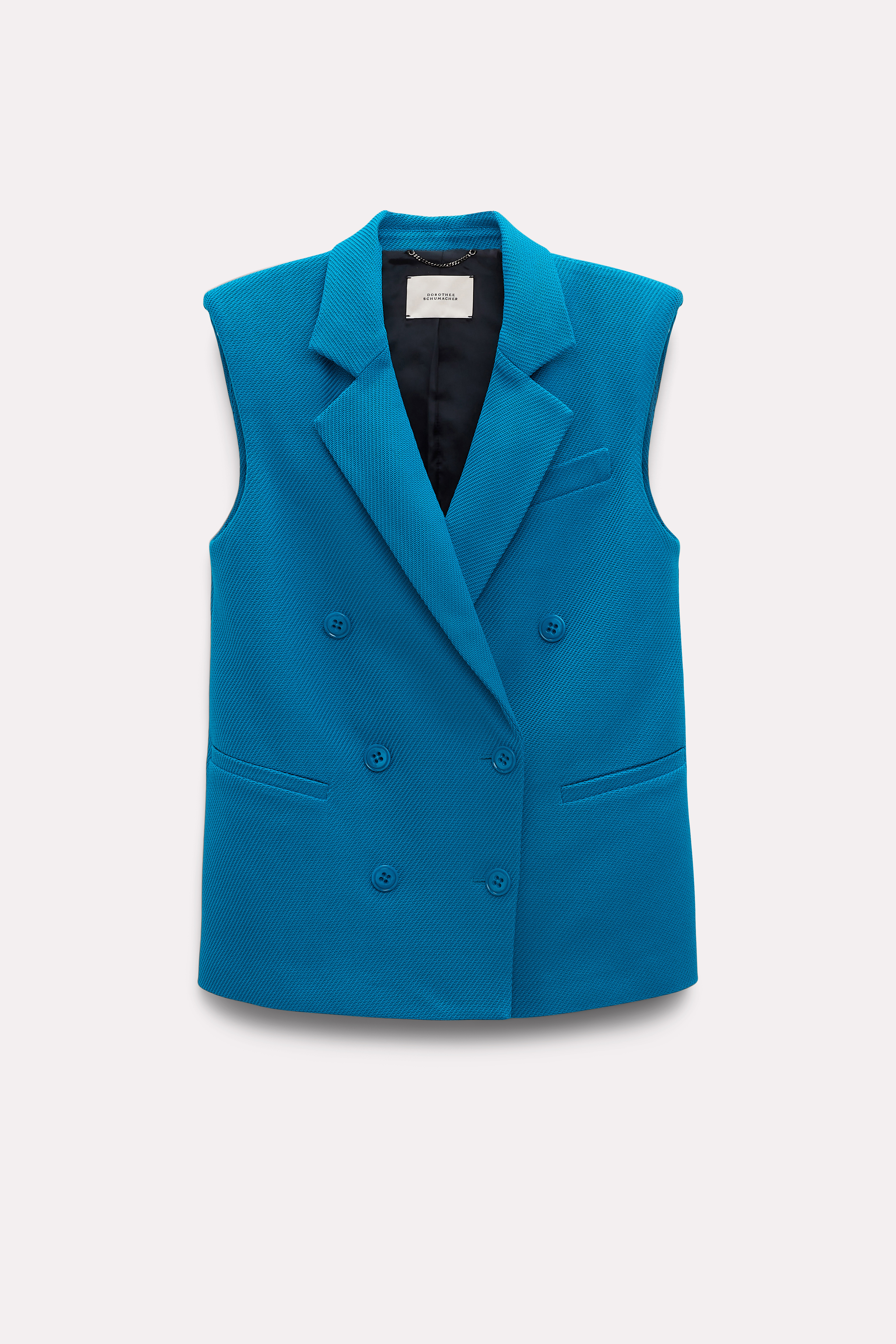 Dorothee Schumacher Cotton Twill Blazer-style Vest In Blue