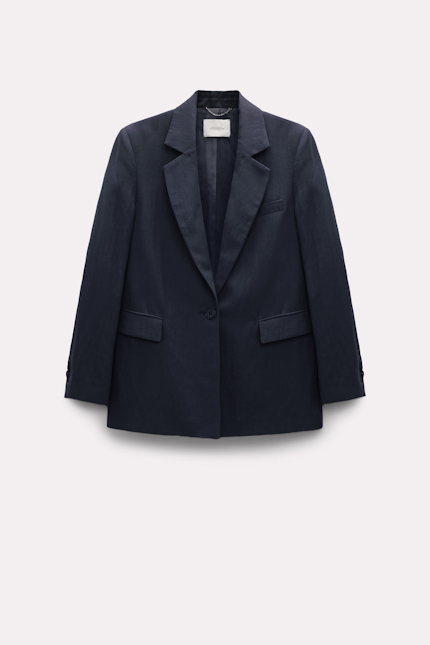 COLORFUL LIGHTNESS jacket Dorothee Schumacher Lightweight blazer in cotton-linen dark navy