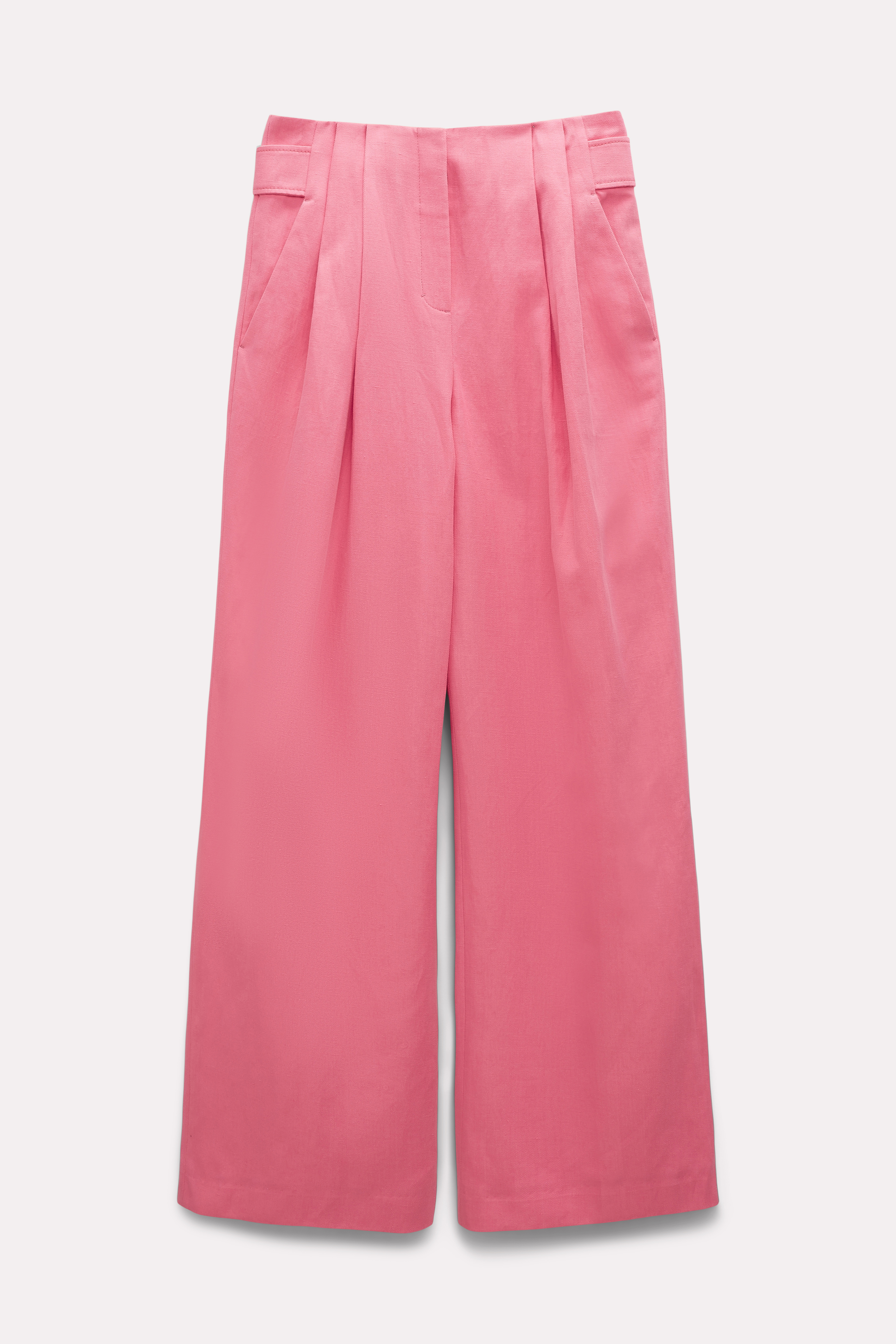 Dorothee Schumacher Lightweight Pleated Pants In Cotton-linen In Pink