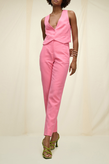 Dorothee Schumacher Lightweight vest in cotton-linen bright pink