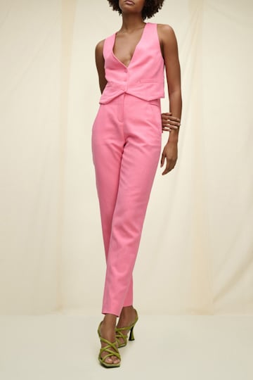 Dorothee Schumacher Lightweight vest in cotton-linen bright pink