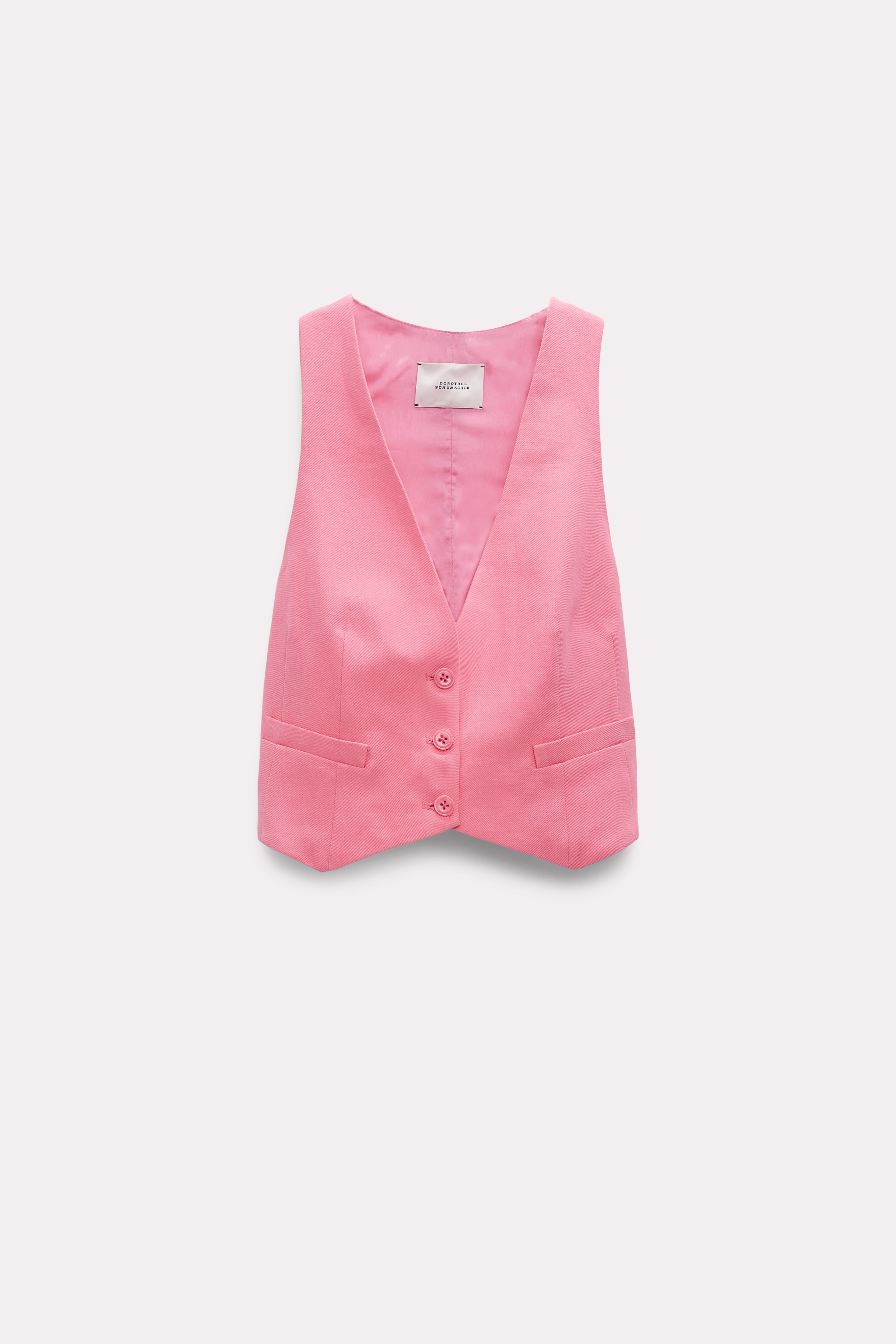 Dorothee Schumacher Lightweight Vest In Cotton-linen In Pink
