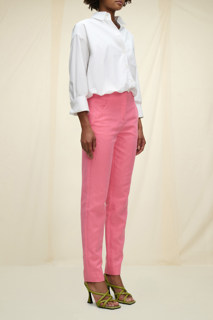 Dorothee Schumacher Lightweight pants in cotton-linen bright pink