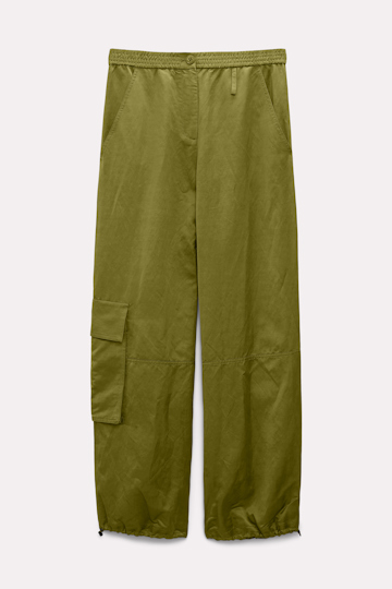 Dorothee Schumacher Cargo pants in hemp blend olive green