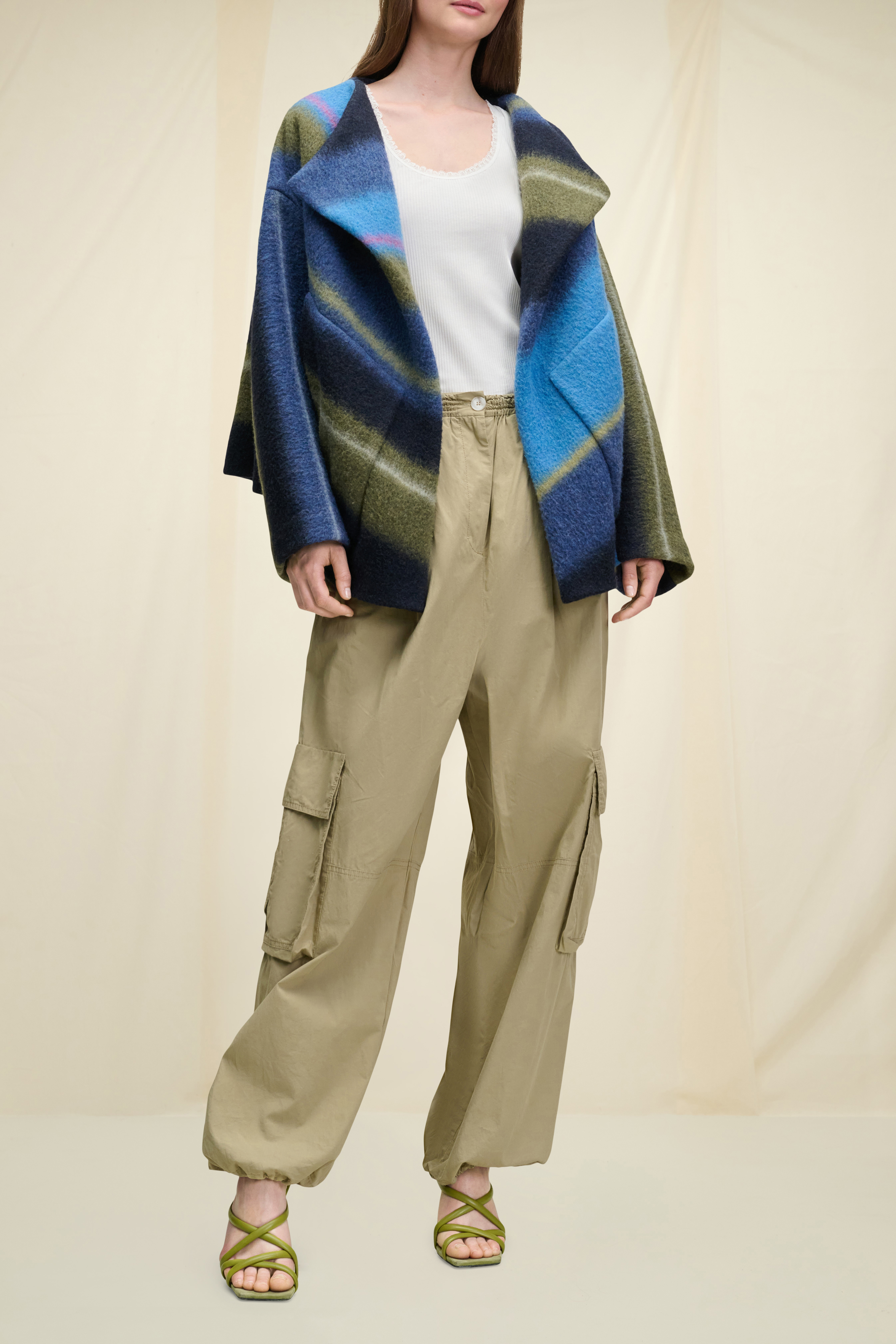 Dorothee Schumacher Cape-style jacket in a striped wool