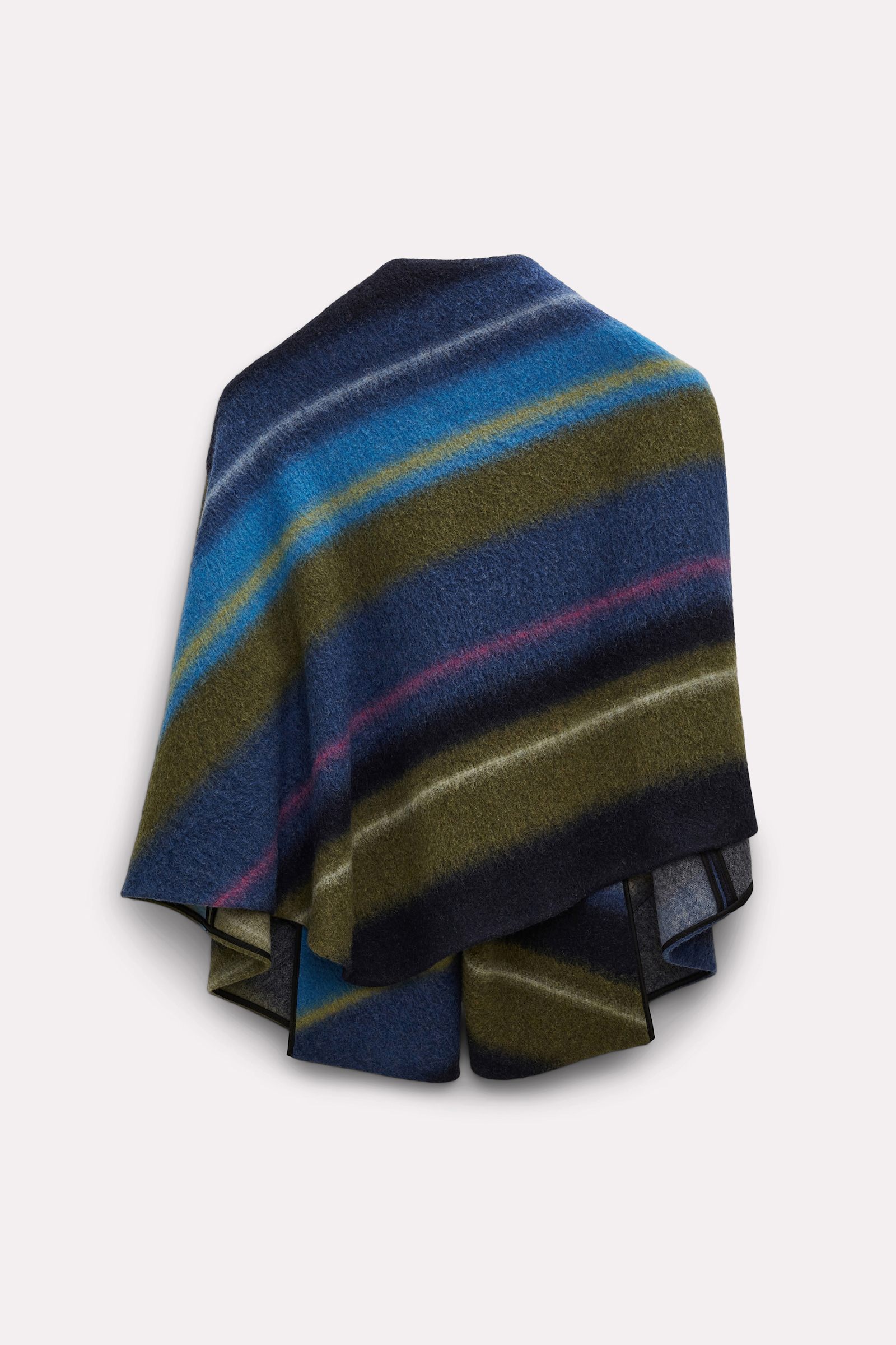 Dorothee Schumacher Cape-style jacket in a striped wool blend colorful stripes