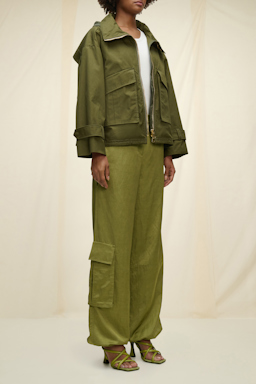 Dorothee Schumacher Oversized field coat in cotton khaki