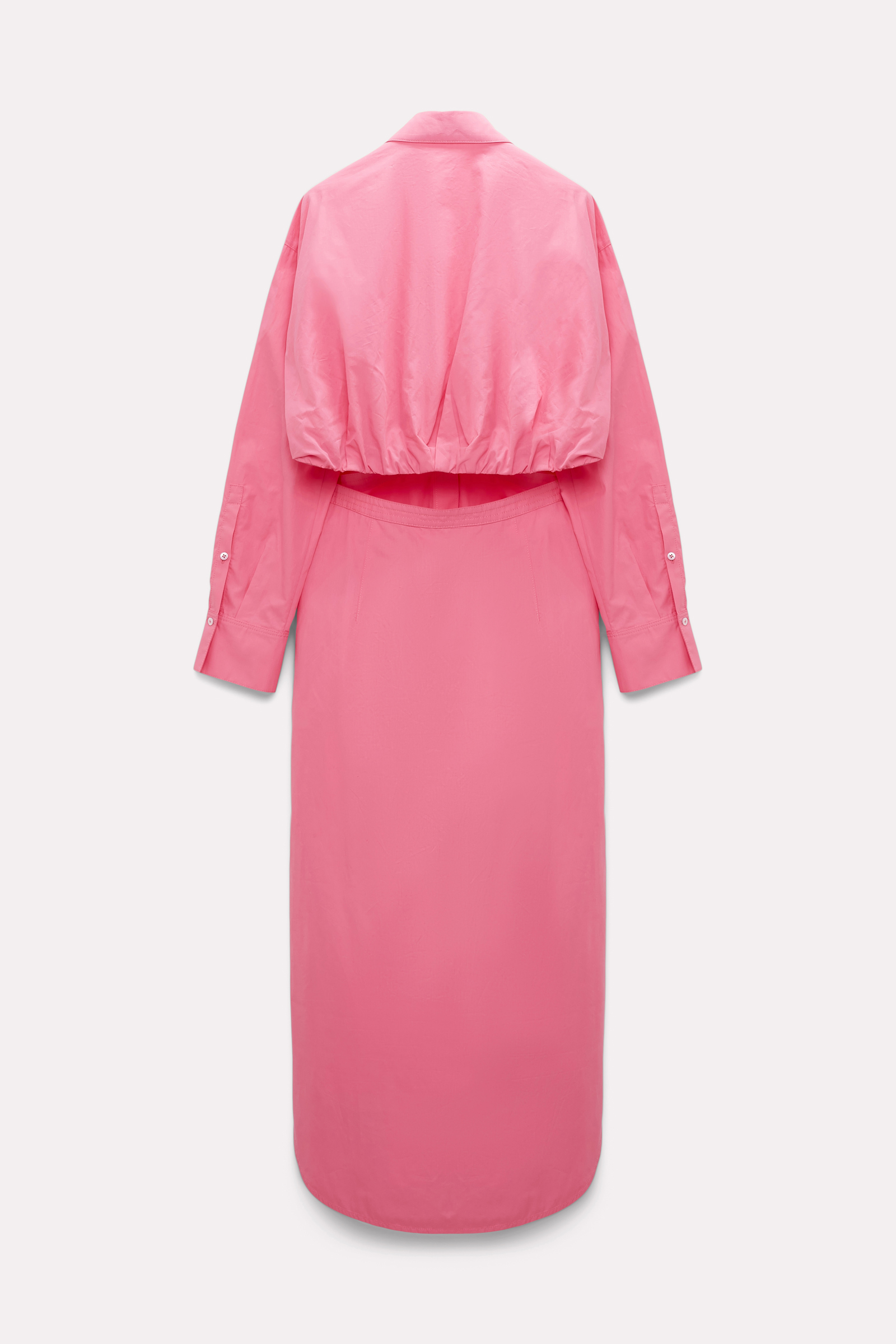 Dorothee Schumacher Hemdblusenkleid aus Baumwolle mit cut-out bright pink