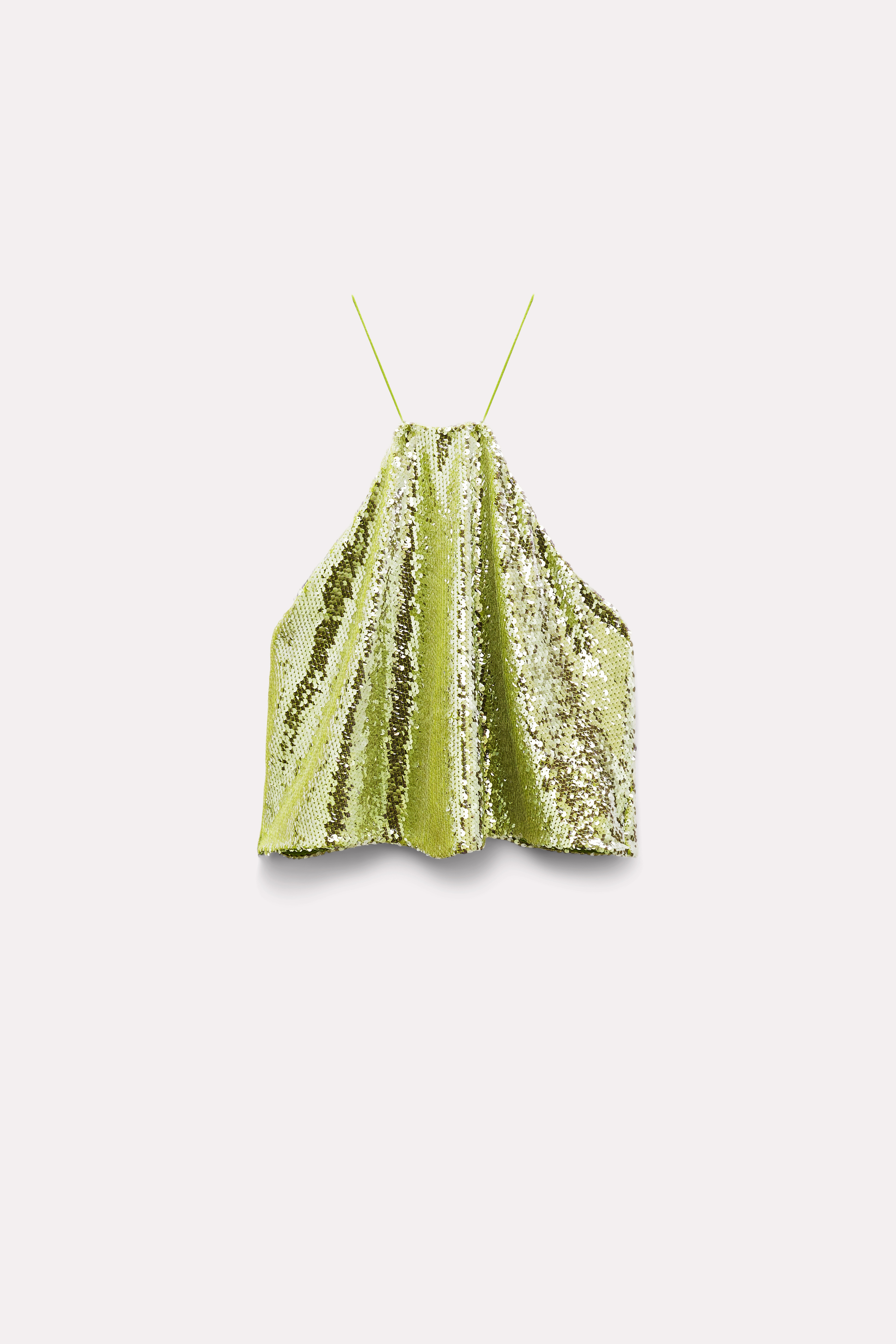Dorothee Schumacher Sequin Tank Top With Spaghetti Straps In Green