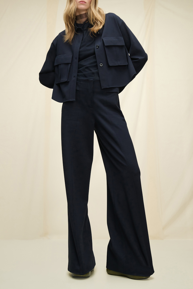 Dorothee Schumacher Shirt-style jacket in punto milano dark navy