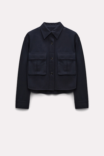 Dorothee Schumacher Shirt-style jacket in punto milano dark navy