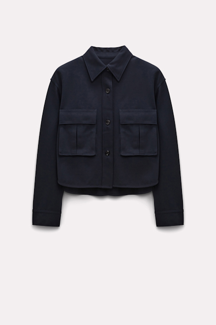 EMOTIONAL ESSENCE I jacket Dorothee Schumacher Shirt-style jacket in punto milano dark navy