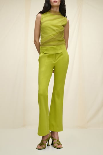 Dorothee Schumacher Punto milano shell with tulle top acid green