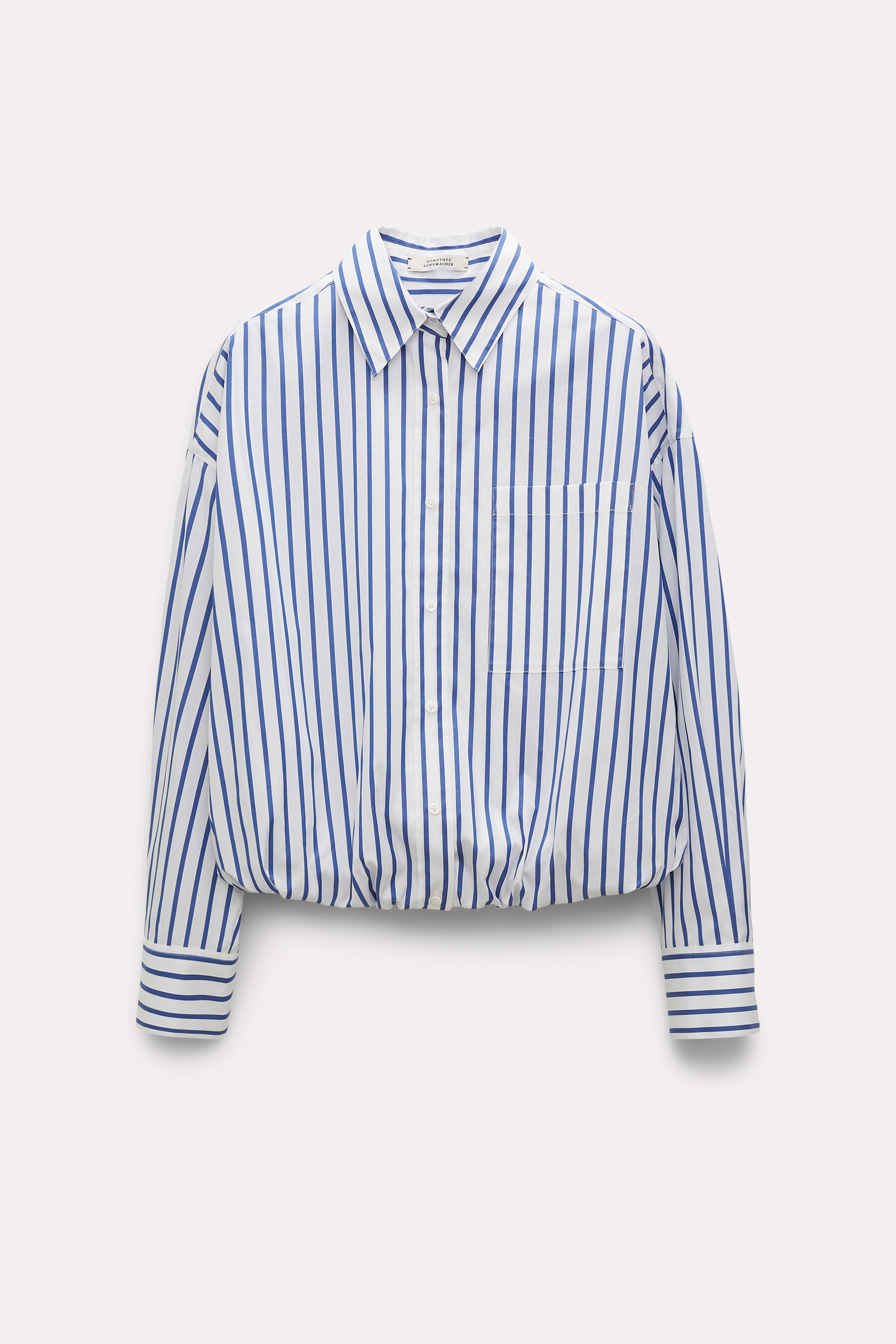 Dorothee Schumacher Striped Cotton Shirt With Balloon Hem In Multi Colour