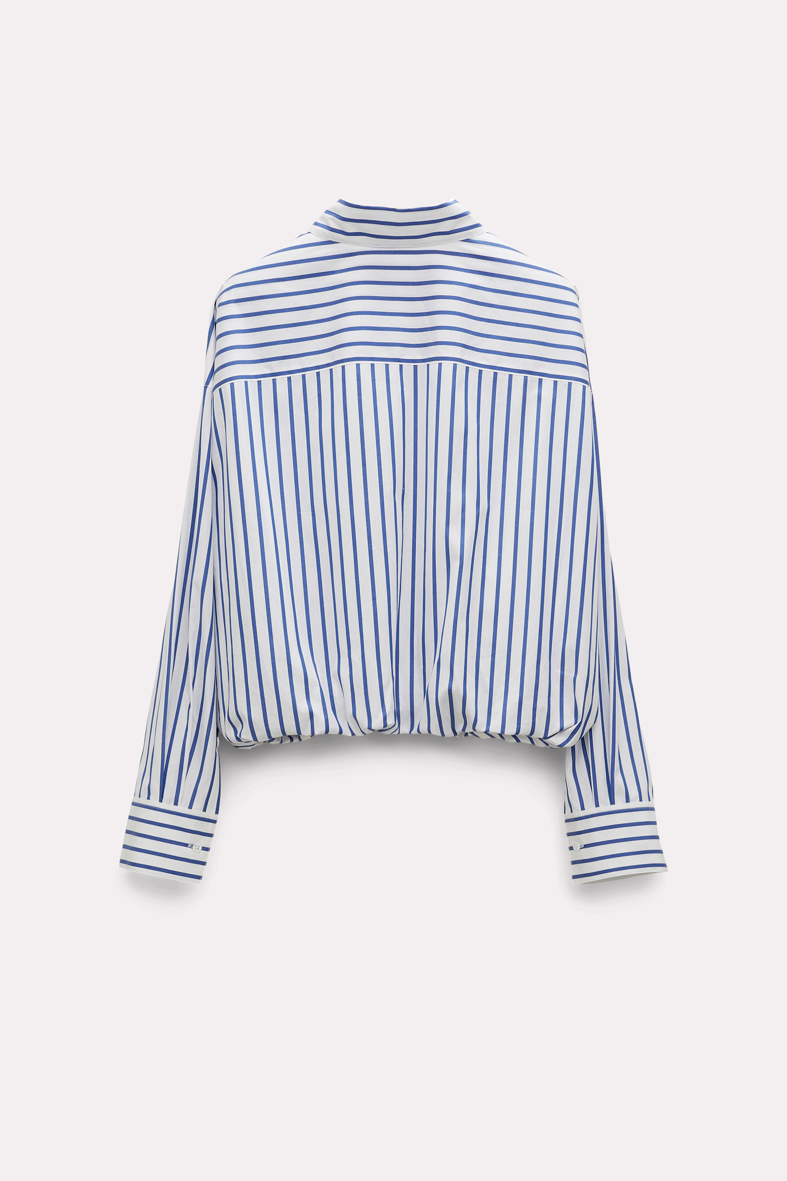 Dorothee Schumacher Striped cotton shirt with balloon hem navy & white stripes